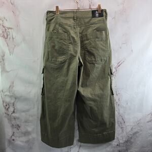DKNY Pants Womens 4 27 Green Wide Leg Crop High Rise Military Olive Cargo